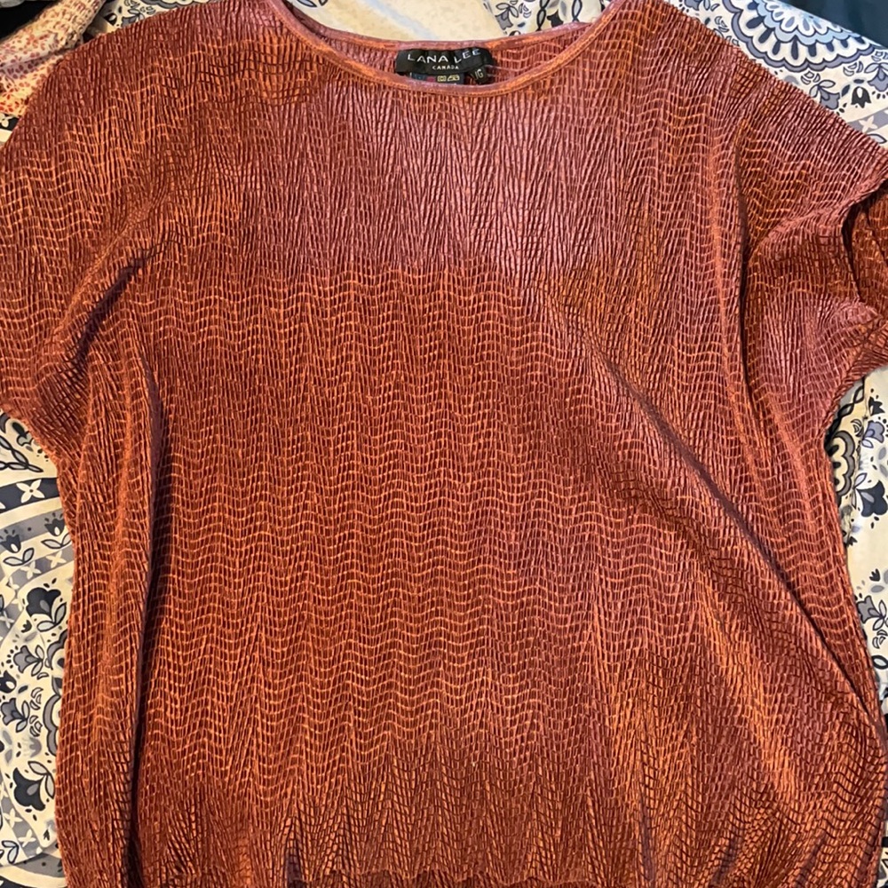 Orange Crinkle Top